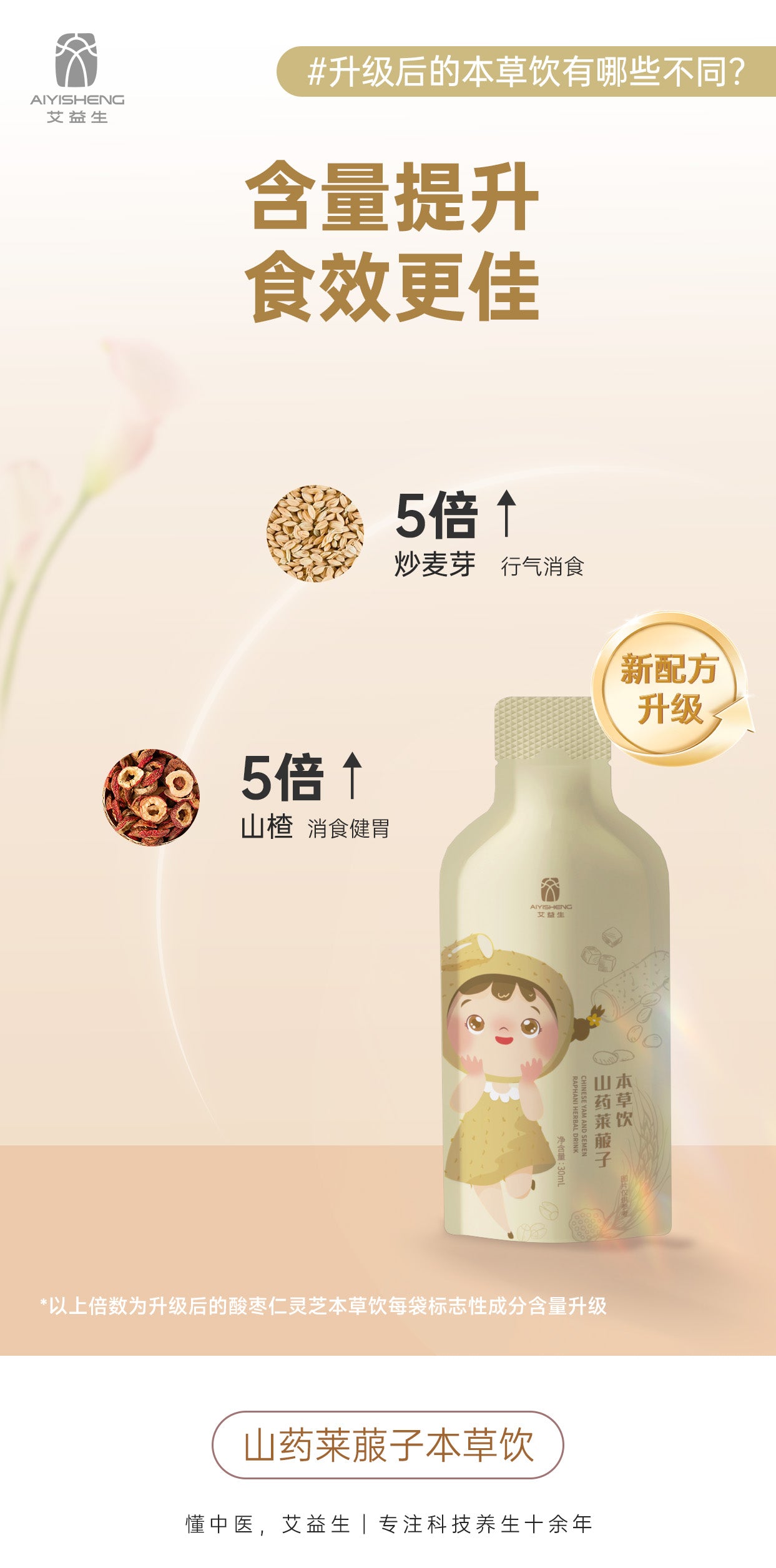 Yam and Radish Seed Herbal Drink - Aiyisheng