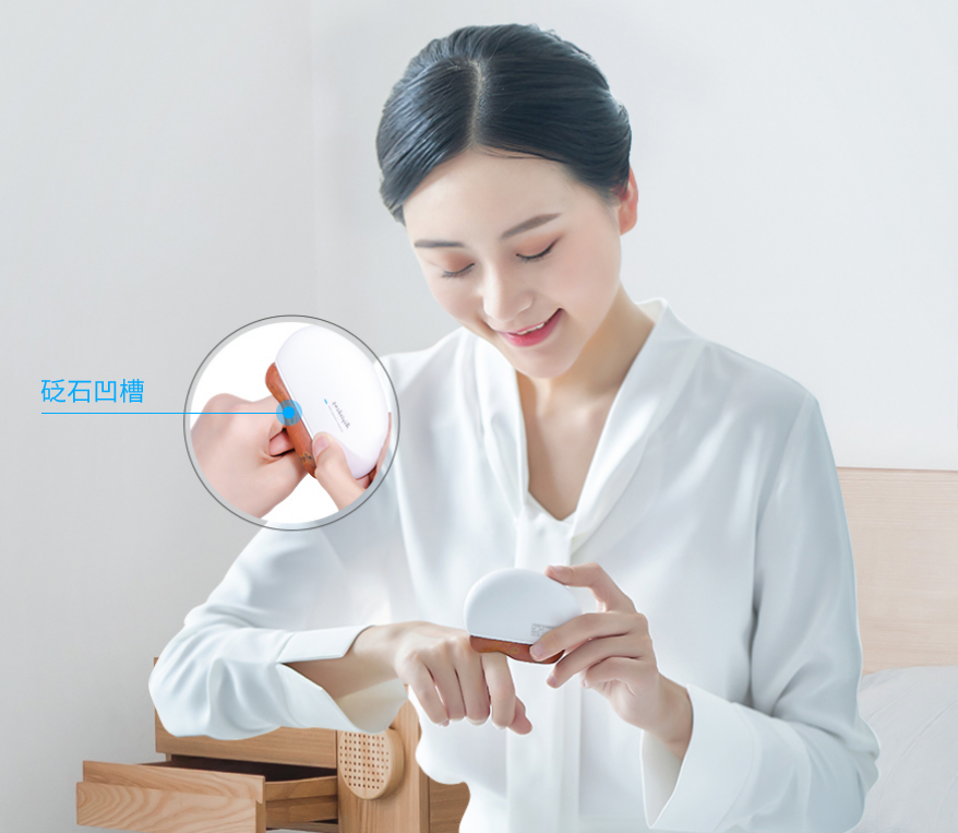 Girl using Stone Needle Portable Massage Plate