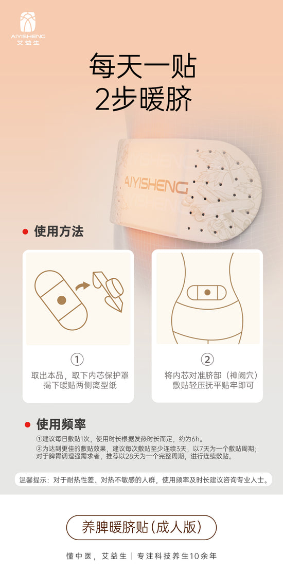 Spleen-nourishing Heat Patch (Adult Version)- Aiyisheng